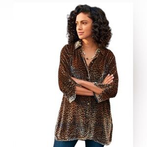 Soft Surroundings ‘Icon’ Leopard Velvet Tunic